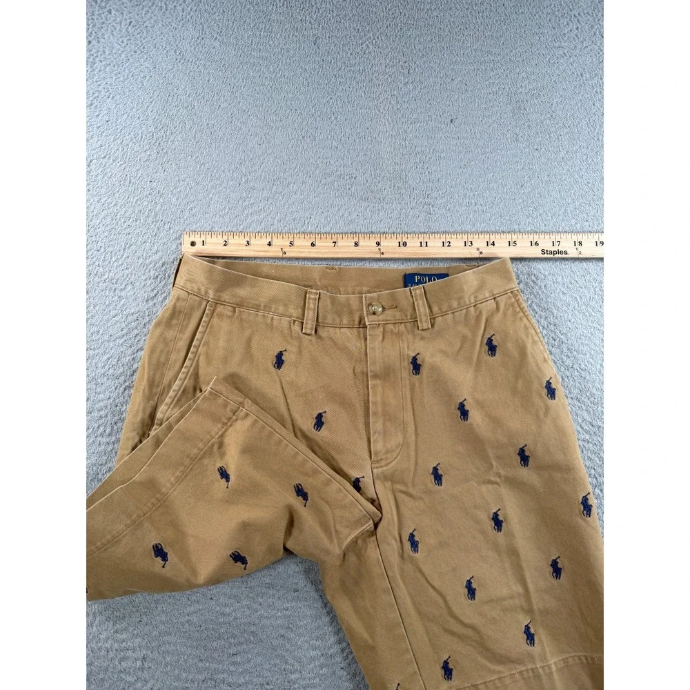 Polo Ralph Lauren Chino Shorts Mens 29 All Over Pony logo Khaki Classic Fit